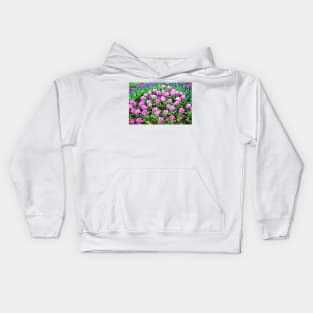 Fancy Pink Tulips with Grape Hyacinths Kids Hoodie